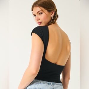 Hollister Black Open-Back Top